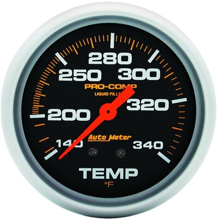 AutoMeter Gauge Temperature 2-5/8in. 140-280 Deg. F Liquid Filled Mech 8ft. Pro-Comp