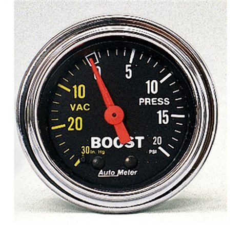 AutoMeter Gauge Vac/Boost 2-1/16in. 30Inhg-20PSI Mechanical Traditional Chrome