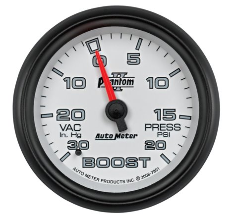 AutoMeter Gauge Vac/Boost 2-5/8in. 30Inhg-20PSI Mechanical Phantom II