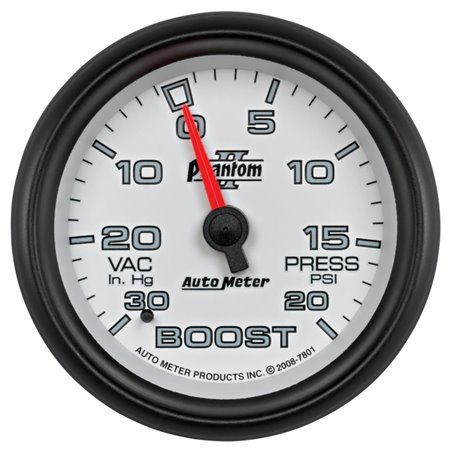 AutoMeter Gauge Vac/Boost 2-5/8in. 30Inhg-20PSI Mechanical Phantom II