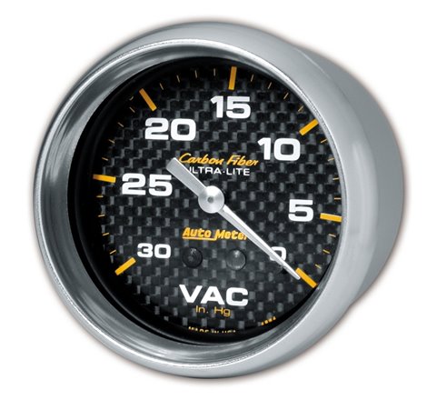 AutoMeter Gauge Vacuum 2-5/8in. 30Inhg Mechanical Carbon Fiber