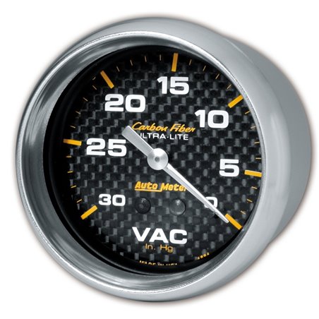 AutoMeter Gauge Vacuum 2-5/8in. 30Inhg Mechanical Carbon Fiber