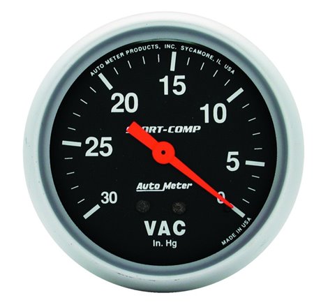 AutoMeter Gauge Vacuum 2-5/8in. 30Inhg Mechanical Sport-Comp