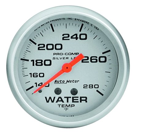 AutoMeter Gauge Water Temp 2-5/8in. 140-280 Deg. F Liquid Filled Mech Ultra-Lite