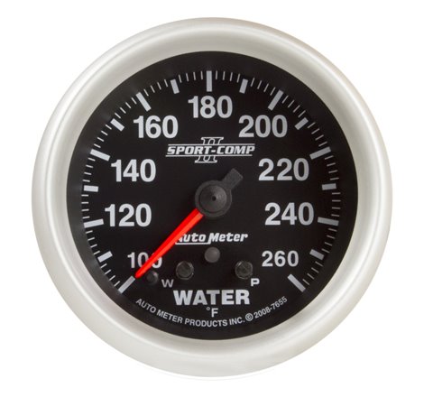 AutoMeter Gauge Water Temp 2-5/8in. 260 Deg. F Stepper Motor W/ Peak & Warn Sport-Comp II