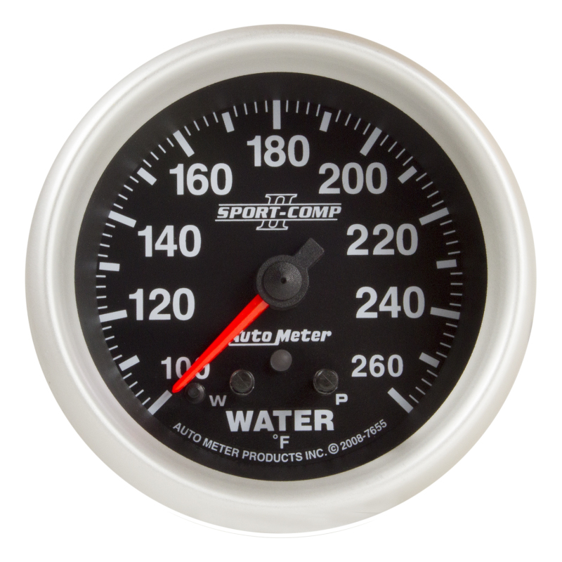 AutoMeter Gauge Water Temp 2-5/8in. 260 Deg. F Stepper Motor W/ Peak & Warn Sport-Comp II