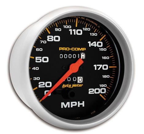 AutoMeter Gauge Speedometer 5in. 200MPH Mechanical Pro-Comp