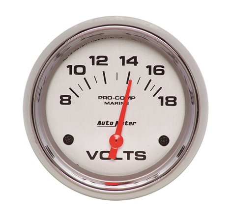 AutoMeter Gauge Voltmeter 2-5/8in. 18V Electric Marine Chrome