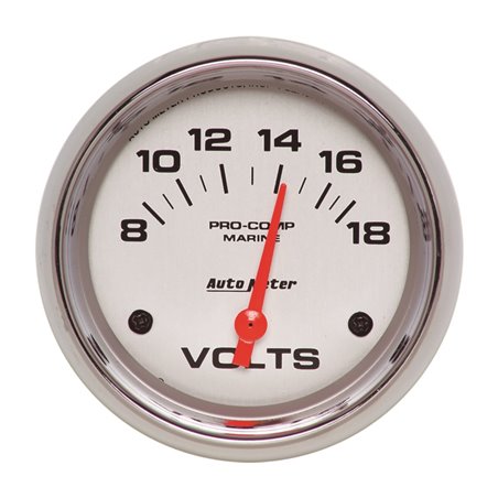 AutoMeter Gauge Voltmeter 2-5/8in. 18V Electric Marine Chrome