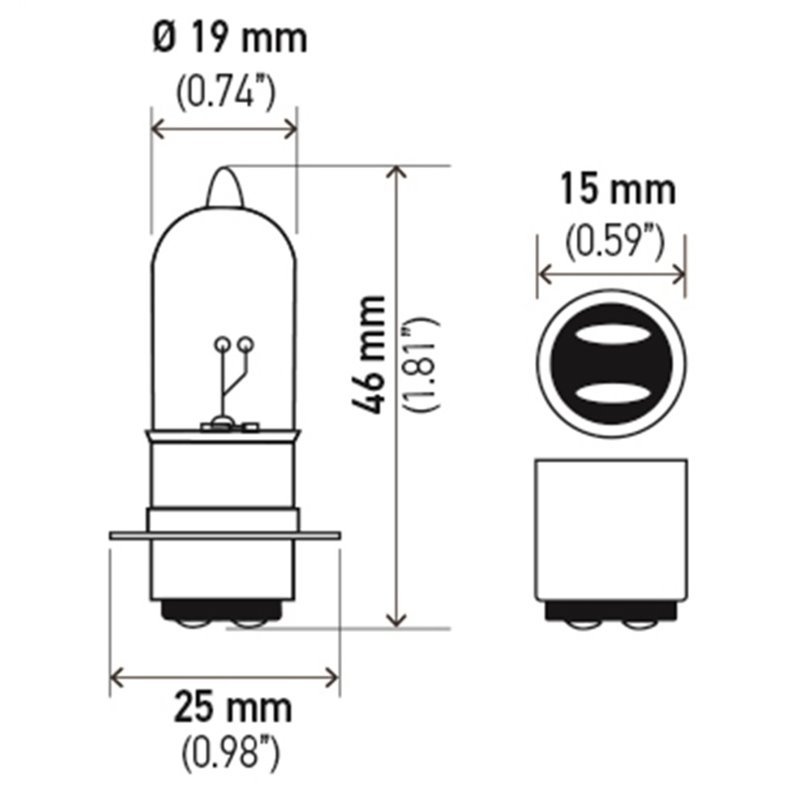 Hella Bulb 3603 12V 25/25W Px15D T6