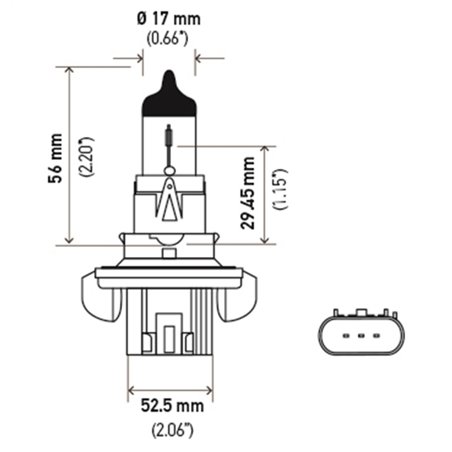 Hella Bulb H13 12V 60/55W P264T T4 +50