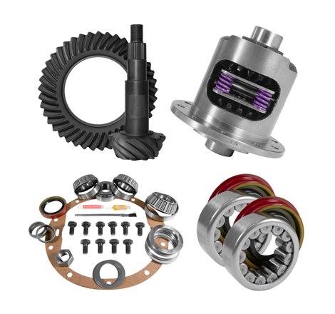 Yukon 8.5in GM 3.42 Rear Ring & Pinion Install Kit 30 Spline Positraction Axle Bearings and Seals