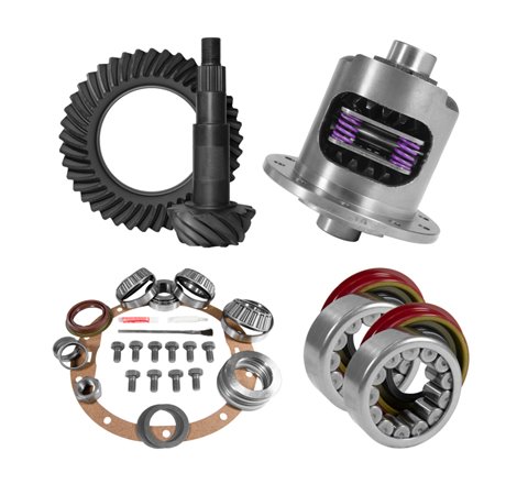 Yukon 8.6in GM 3.42 Rear Ring & Pinion Install Kit 30 Spline Positraction Axle Bearings and Seals