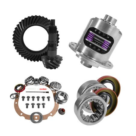 Yukon 8.8in Ford 4.56 Rear Ring & Pinion Install Kit 31 Spline Positraction 2.99in Axle Bearings