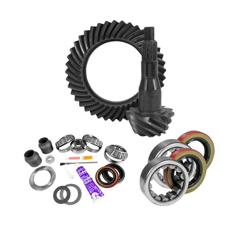 Yukon 9.75in Ford 3.55 Rear Ring & Pinion Install Kit 2.53in OD Axle Bearings and Seal