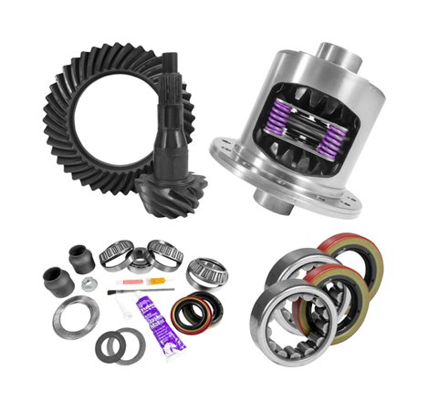 Yukon 9.75in Ford 3.55 Rear Ring & Pinion Install Kit 34 Spline Positraction Axle Bearings