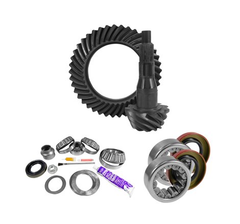 Yukon 9.75in Ford 3.55 Rear Ring & Pinion Install Kit Axle Bearings and Seal