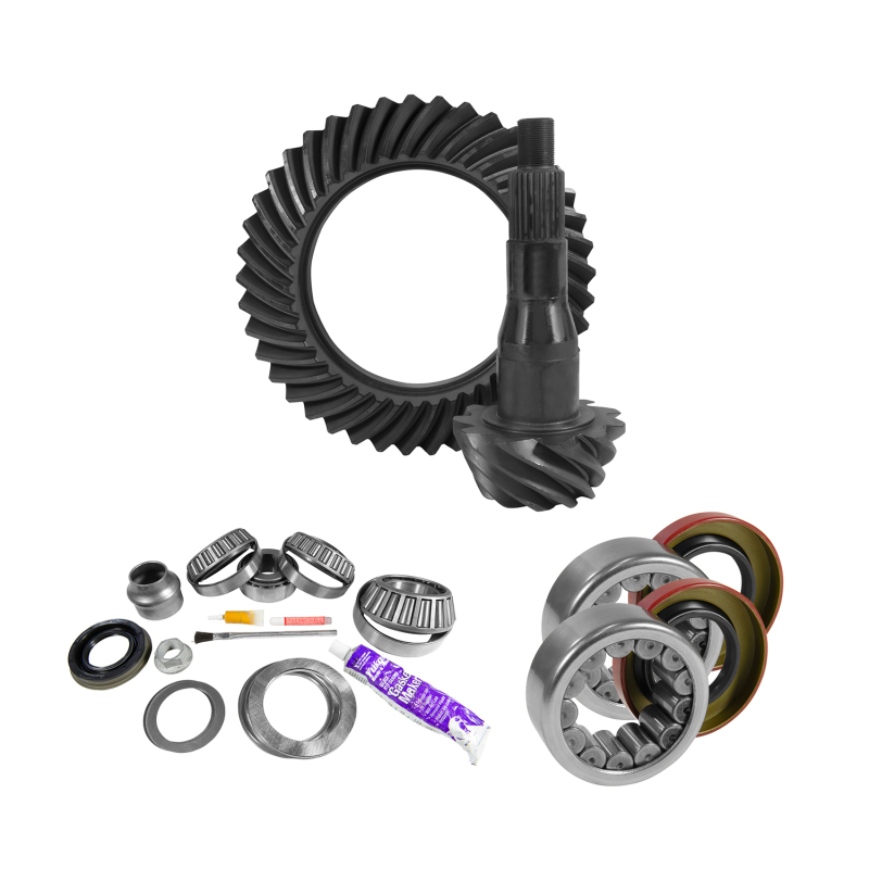 Yukon 9.75in Ford 3.73 Rear Ring & Pinion Install Kit Axle Bearings and Seal