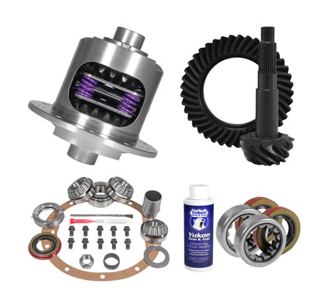 Yukon 8.2in GM 3.08 Rear Ring & Pinion Install Kit 28 Spline Positraction 2.25in Axle Bearings