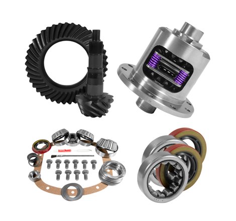 Yukon 7.5in GM 3.23 Rear Ring & Pinion Install Kit 26 Spline Positraction 2.25in Axle Bearings