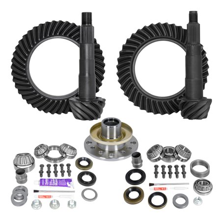 Yukon Ring & Pinion Gear Kit Front & Rear for Toyota 8/7.5R Diff (w/Factory Locker) 4.56 Ratio