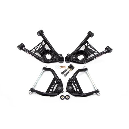 UMI Performance 64-72 GM A-Body Tubular Upper & Lower Front A-Arm Kit - Black