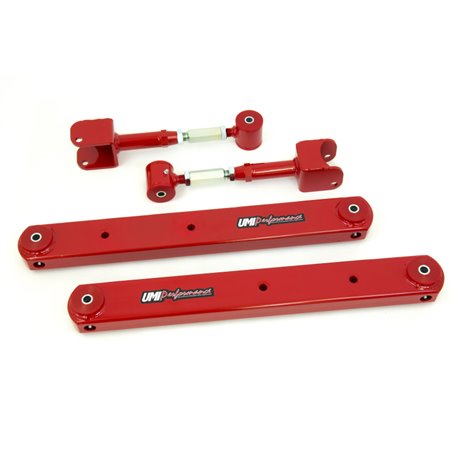 UMI Performance 64-67 GM A-Body Rear Control Arm Kit Fully Boxed Lowers Adjustable Uppers