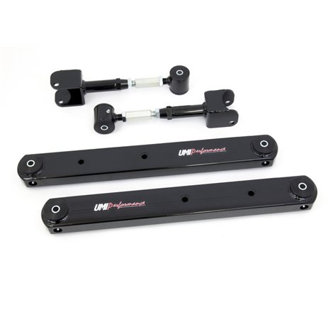 UMI Performance 64-67 GM A-Body Rear Control Arm Kit Fully Boxed Lowers Adjustable Uppers