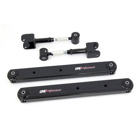 UMI Performance 64-67 GM A-Body Rear Control Arm Kit Fully Boxed Lowers Adjustable Uppers