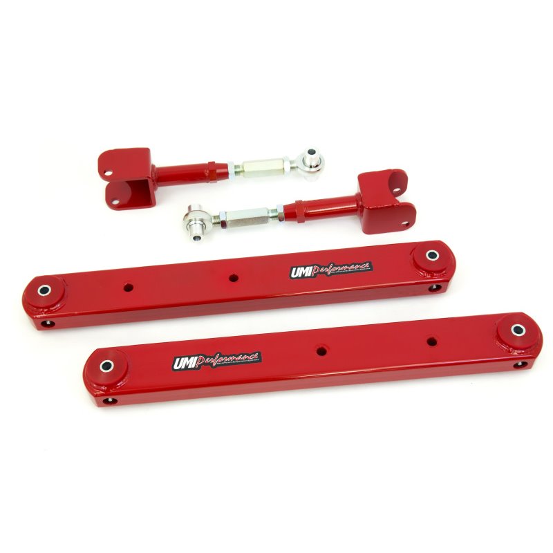 UMI Performance 64-67 GM A-Body Rear Control Arm Kit Fully Boxed Lowers Adjustable Uppers