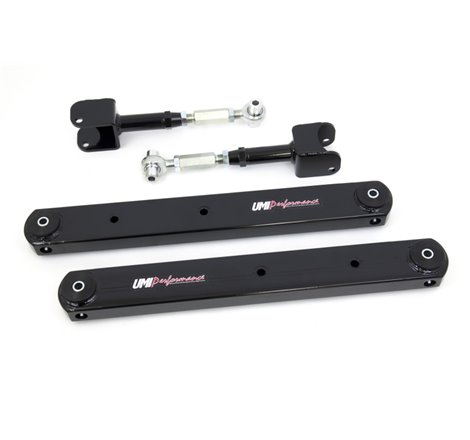 UMI Performance 64-67 GM A-Body Rear Control Arm Kit Fully Boxed Lowers Adjustable Uppers