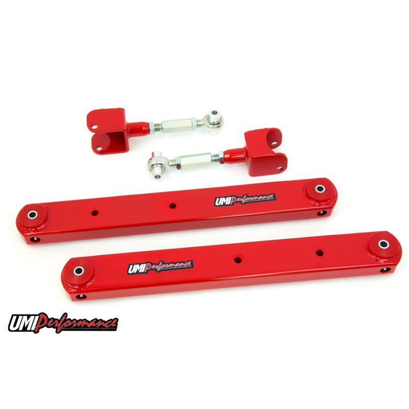 UMI Performance 78-88 GM G-Body Rear Control Arm Kit Fully Boxed Lowers Adjustable Uppers