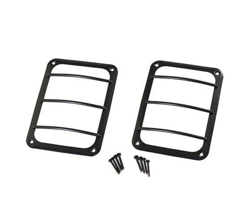 Kentrol 07-18 Jeep Wrangler JK Taillight Guard Pair - Powdercoat Black