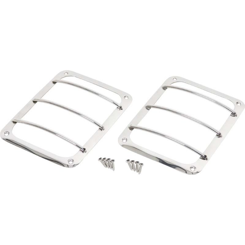 Kentrol 07-18 Jeep Wrangler JK Taillight Guard Pair - Polished Silver