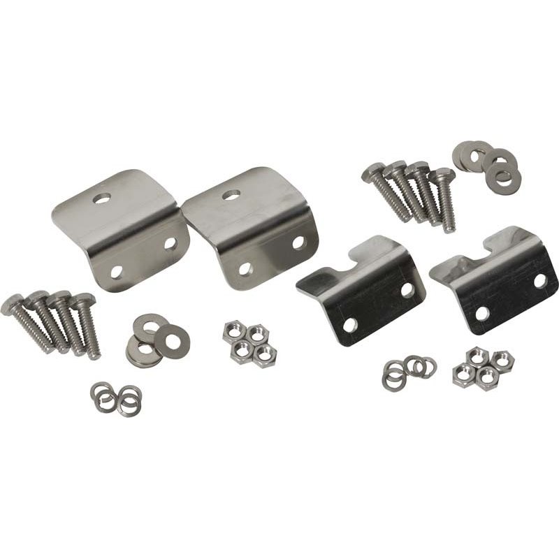 Kentrol 72-86 Jeep CJ Strut Rod Mounting Brackets 4 Pieces Fiberglass - Polished Silver