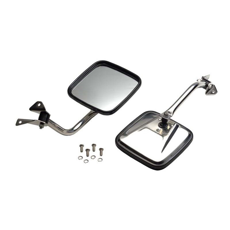 Kentrol 87-95 Jeep Wrangler YJ Mirror Kit Pair- Polished Silver