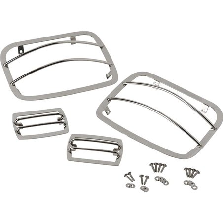 Kentrol 87-95 Jeep Wrangler YJ Light Guard Set 4 Pieces - Polished Silver