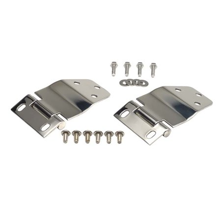 Kentrol 77-86 Jeep CJ7 Liftgate Hinge Pair - Polished Silver