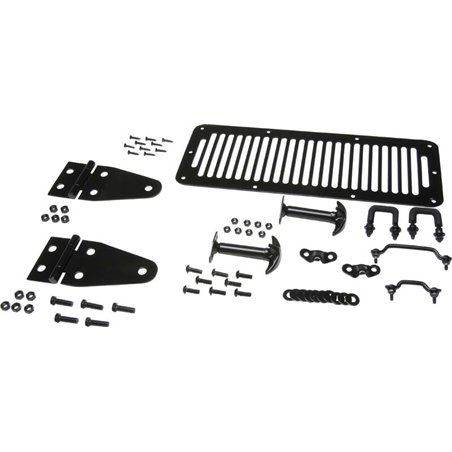 Kentrol 78-95 Jeep CJ/Wrangler YJ Hood Kit - Powdercoat Black