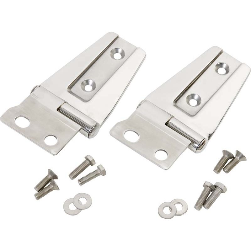 Kentrol 07-18 Jeep Wrangler JK Hood Hinge Pair - Polished Silver