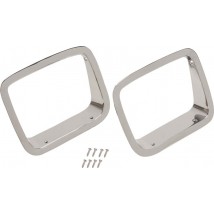 Kentrol 87-95 Jeep Wrangler YJ Headlight Bezels Pair - Polished Silver