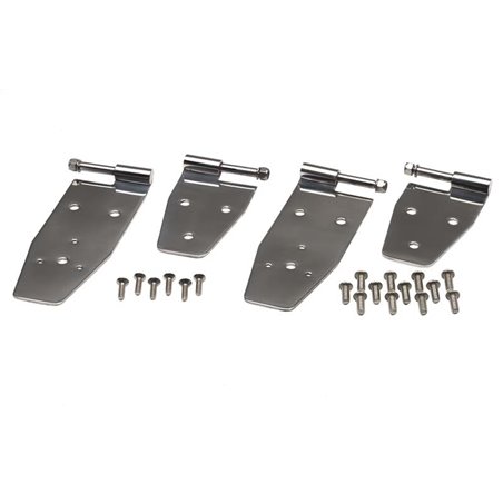 Kentrol 94-95 Jeep Wrangler YJ Hardtop Door Hinge Set 4 Pieces - Polished Silver