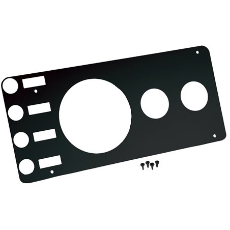 Kentrol 76-86 Jeep CJ Gauge Cover Without Radio Opening - Powdercoat Black