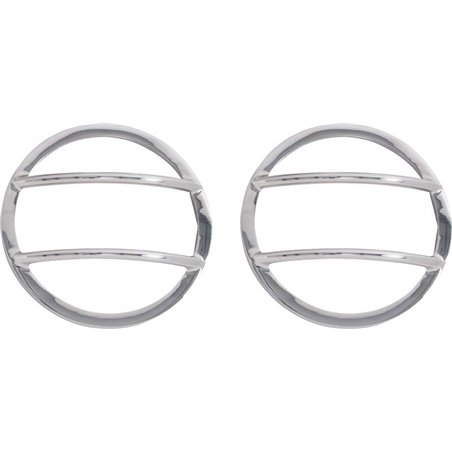 Kentrol 07-18 Jeep Wrangler JK Fog Light Cover Pair - Polished Silver