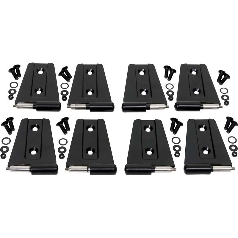 Kentrol 07-18 Jeep Wrangler JK Door Hinge Set 8 Pieces 4 Door - Powdercoat Black