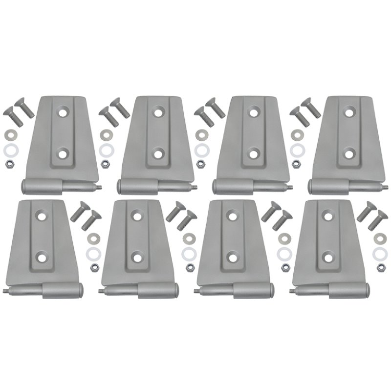 Kentrol 07-18 Jeep Wrangler JK Door Hinge Set 8 Pieces 4 Door Bare Grey