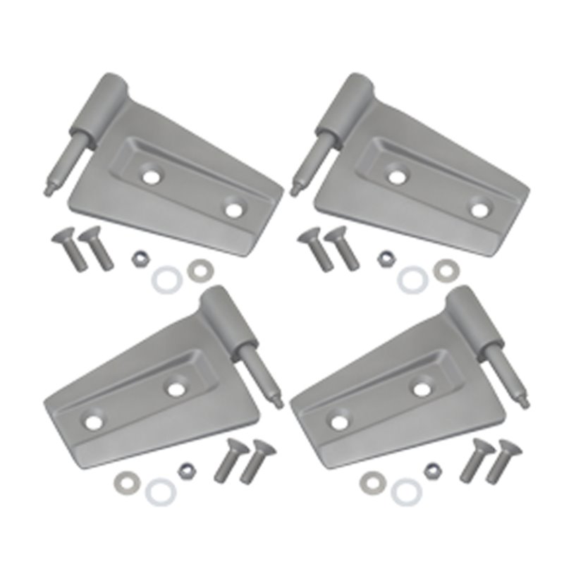 Kentrol 07-18 Jeep Wrangler JK Door Hinge Set 4 Pieces 2 Door Bare Grey