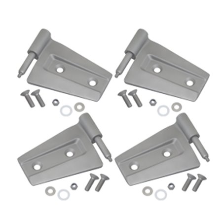 Kentrol 07-18 Jeep Wrangler JK Door Hinge Set 4 Pieces 2 Door Bare Grey