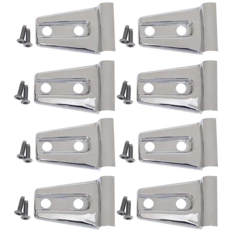 Kentrol 07-18 Jeep Wrangler JK Door Hinge Overlays 8 Pieces 4 Door - Polished Silver