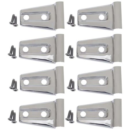 Kentrol 07-18 Jeep Wrangler JK Door Hinge Overlays 8 Pieces 4 Door - Polished Silver